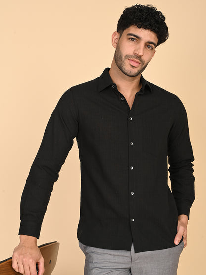 Black Silk Satin Shirt