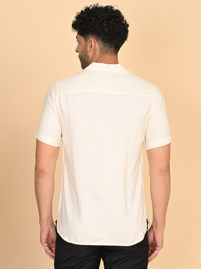 Half Sleeve Shirt in TC dobby Weave