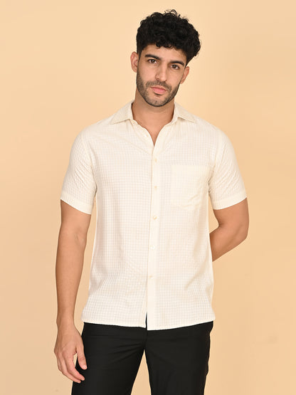 Half Sleeve Shirt in TC dobby Weave