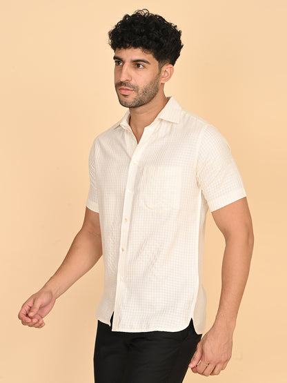 Half Sleeve Shirt in TC dobby Weave