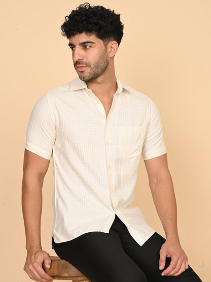 Half Sleeve Shirt in TC dobby Weave