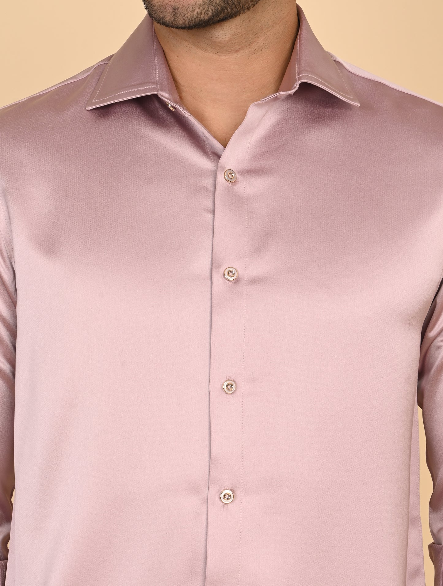 Blush Pink Satin Silk Shirt