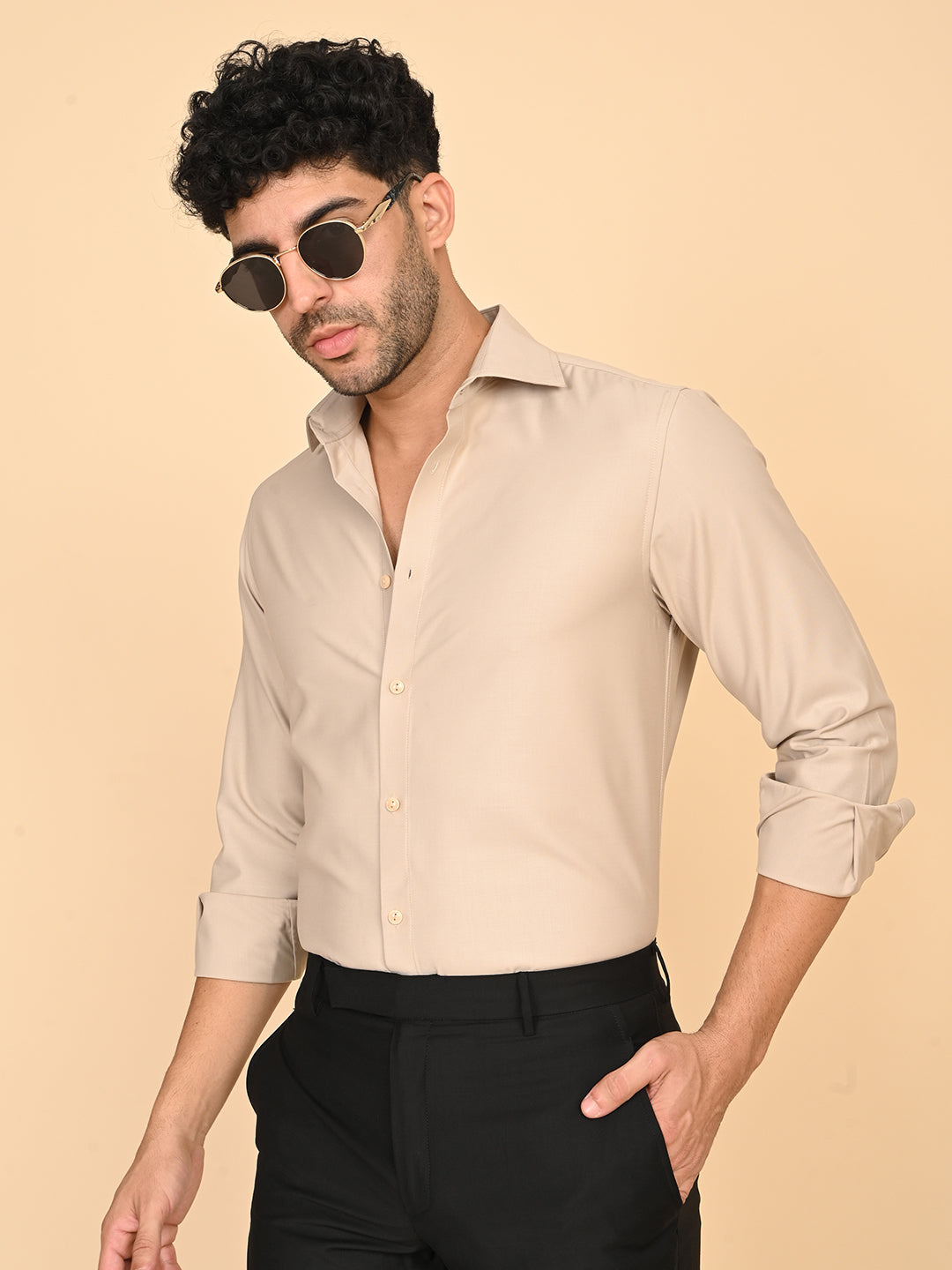 Full Sleeves Shirt Beige
