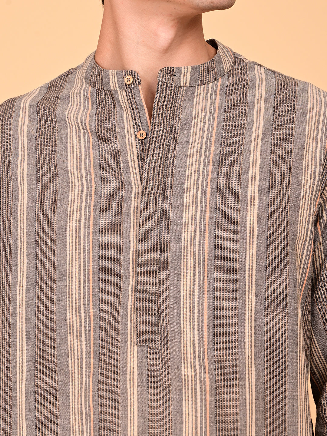 Multicolour Yarn-Dyed Cotton Full-Length Kurta