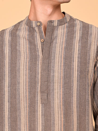 Multicolour Yarn-Dyed Cotton Full-Length Kurta