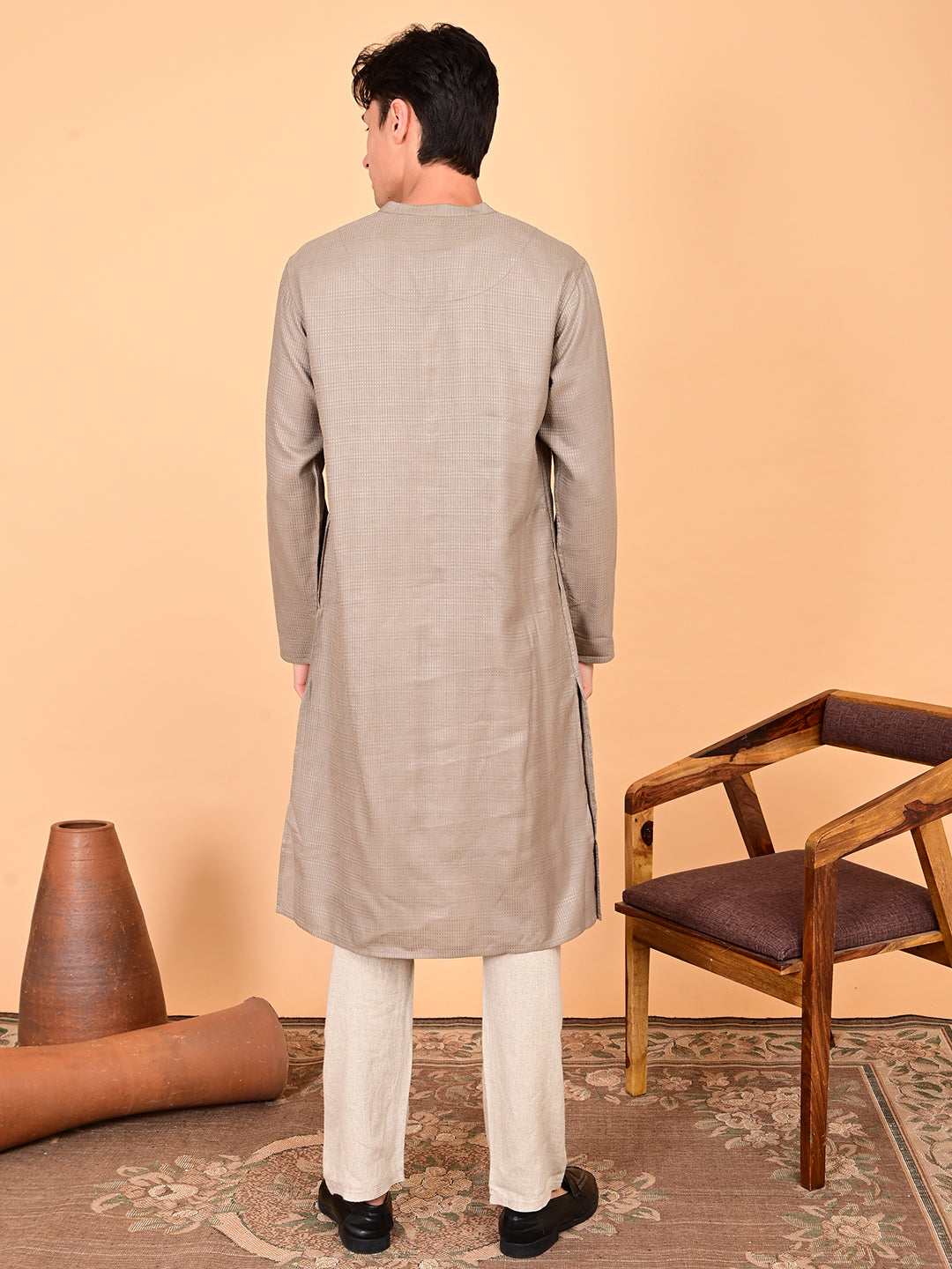 Silk Dobby Weave Long Kurta