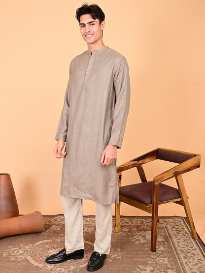 Silk Dobby Weave Long Kurta