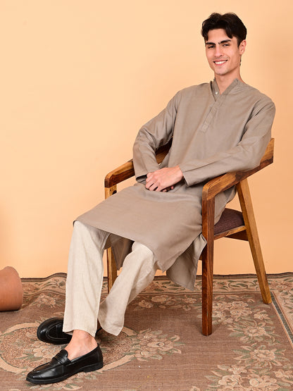 Silk Dobby Weave Long Kurta