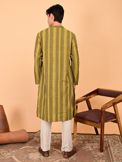 Multicolour Yarn-Dyed Cotton Full-Length Kurta