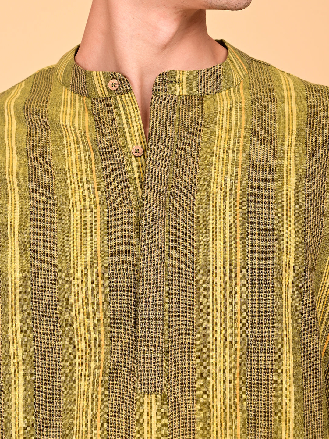Multicolour Yarn-Dyed Cotton Full-Length Kurta