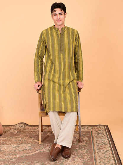 Multicolour Yarn-Dyed Cotton Full-Length Kurta