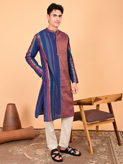 Kurta in Cotton Zari - Multicolour