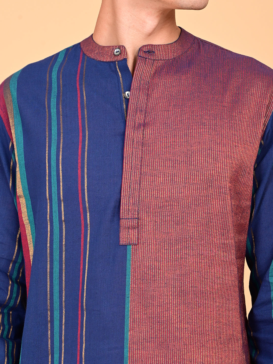 Kurta in Cotton Zari - Multicolour