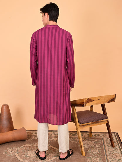 Cotton Rayon Kurta - Burgandy