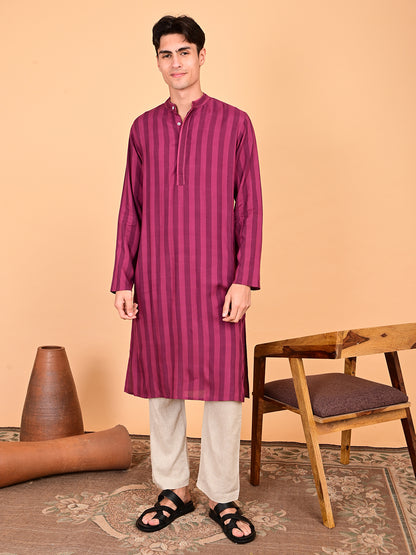 Cotton Rayon Kurta - Burgandy