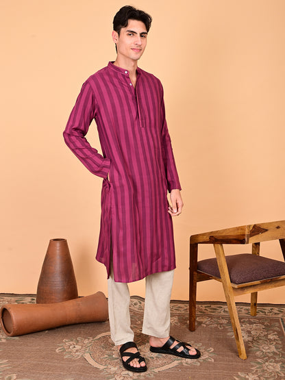 Cotton Rayon Kurta - Burgandy