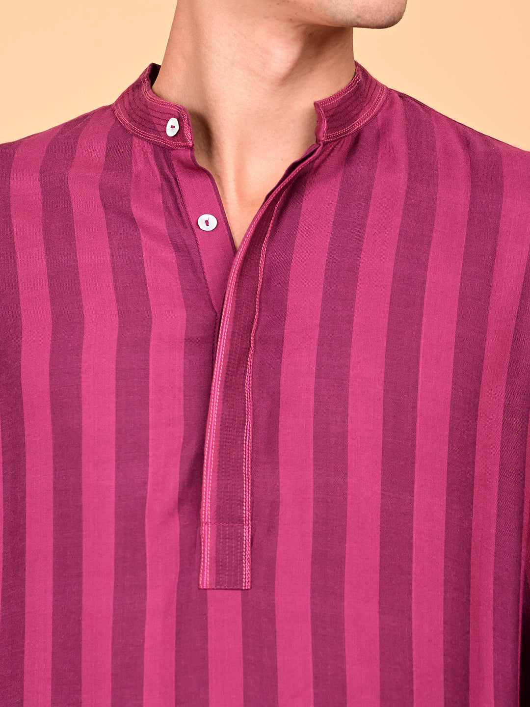 Cotton Rayon Kurta - Burgandy