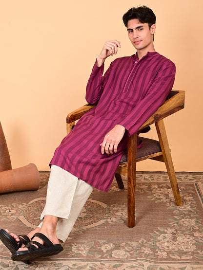 Cotton Rayon Kurta - Burgandy