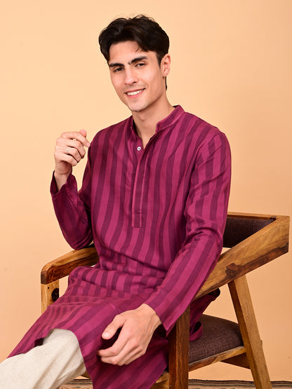 Cotton Rayon Kurta - Burgandy