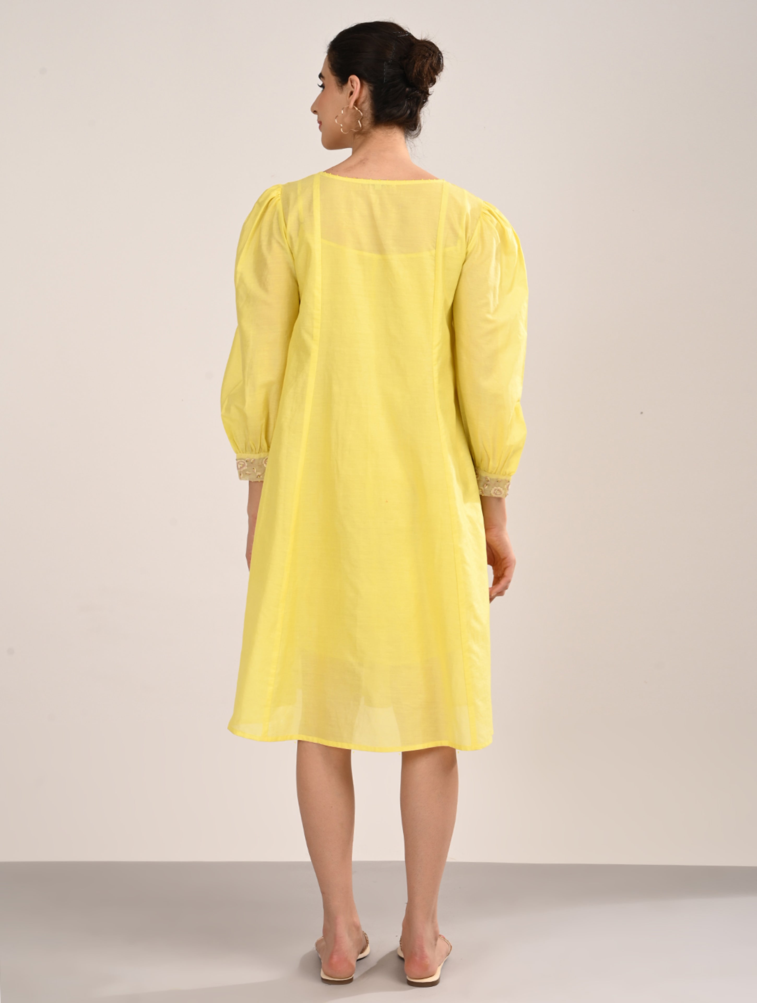 Yellow Embroiderey Dress