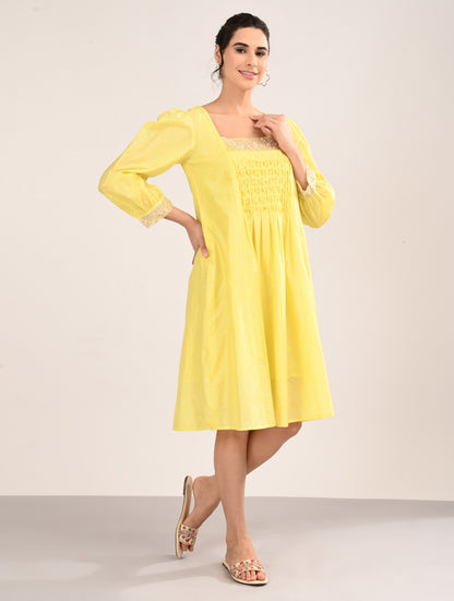 Yellow Embroiderey Dress