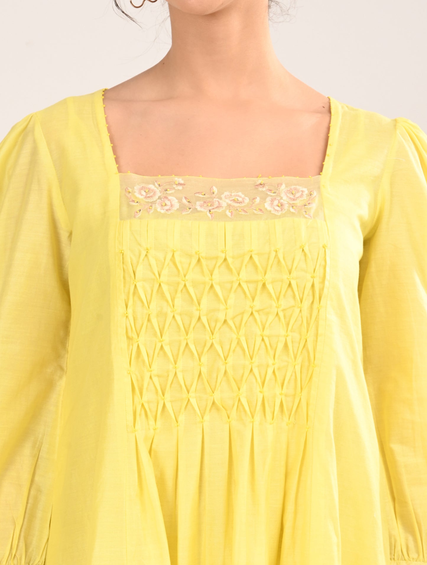Yellow Embroiderey Dress