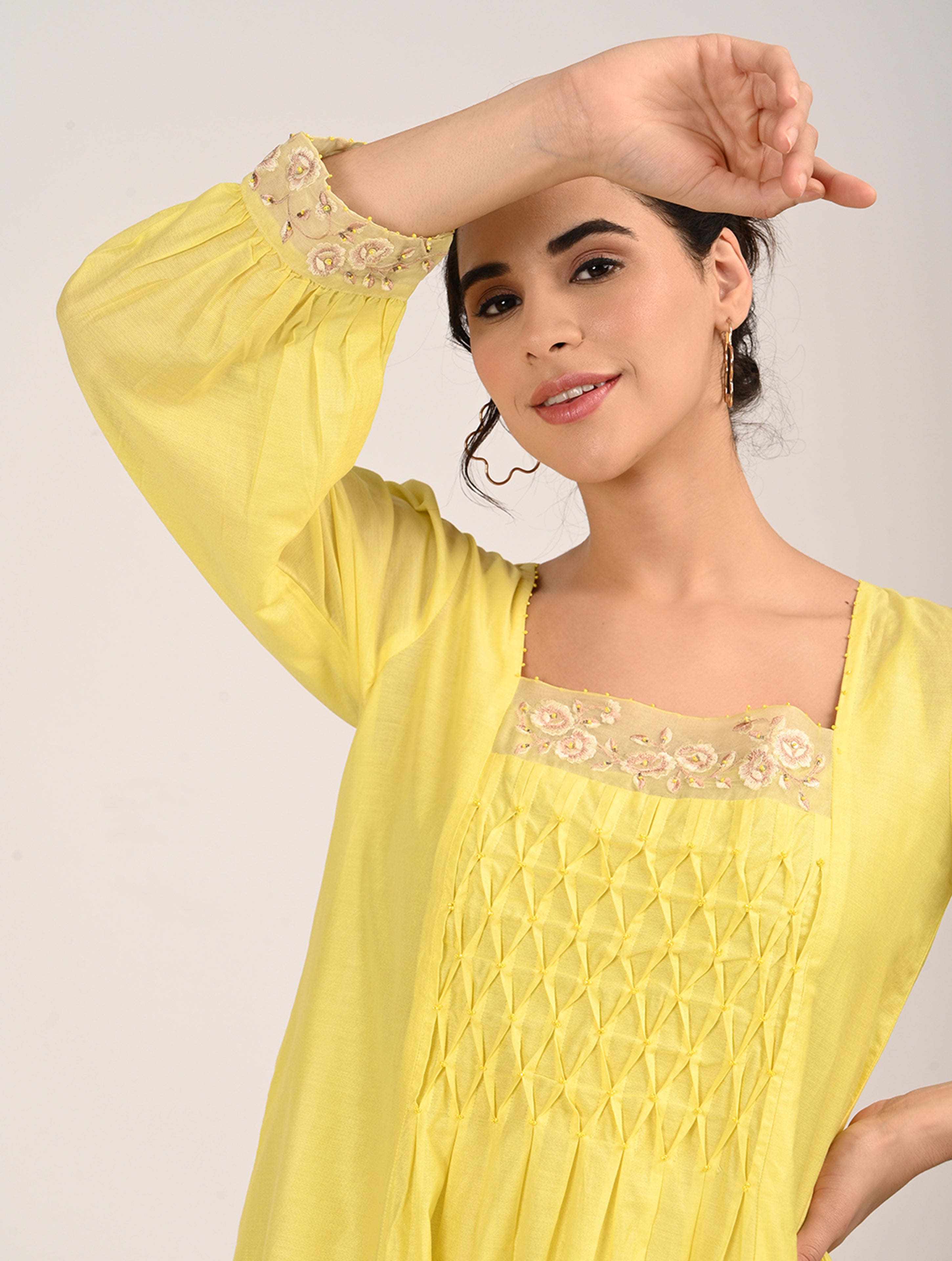 Yellow Embroiderey Dress