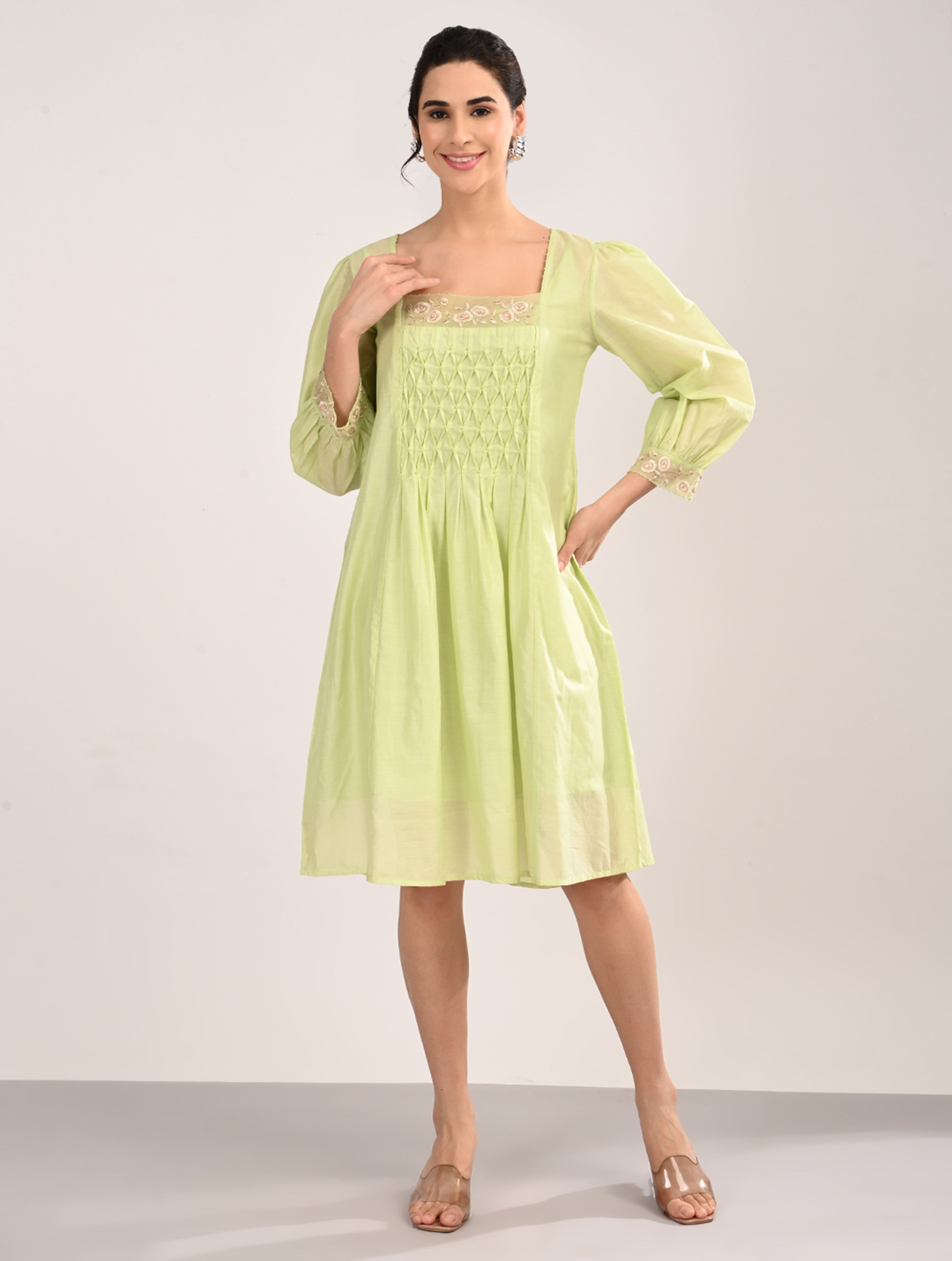 Mint Green Embroidery Dress