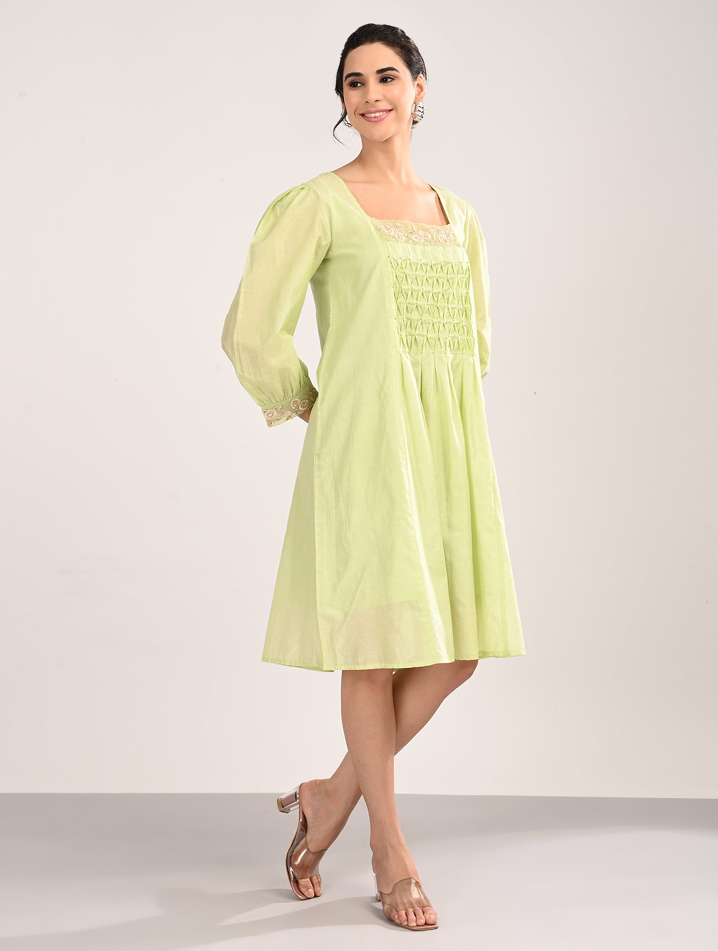 Mint Green Embroidery Dress