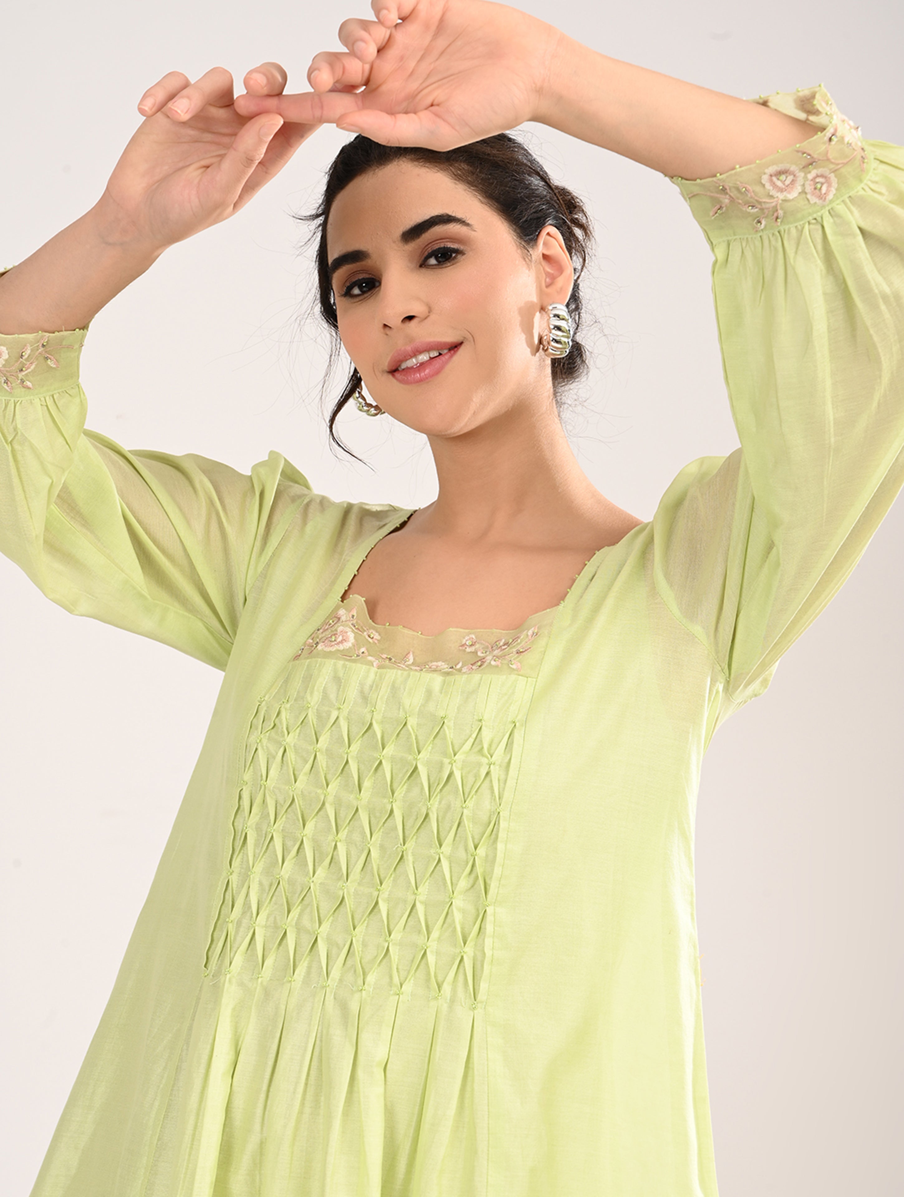 Mint Green Embroidery Dress