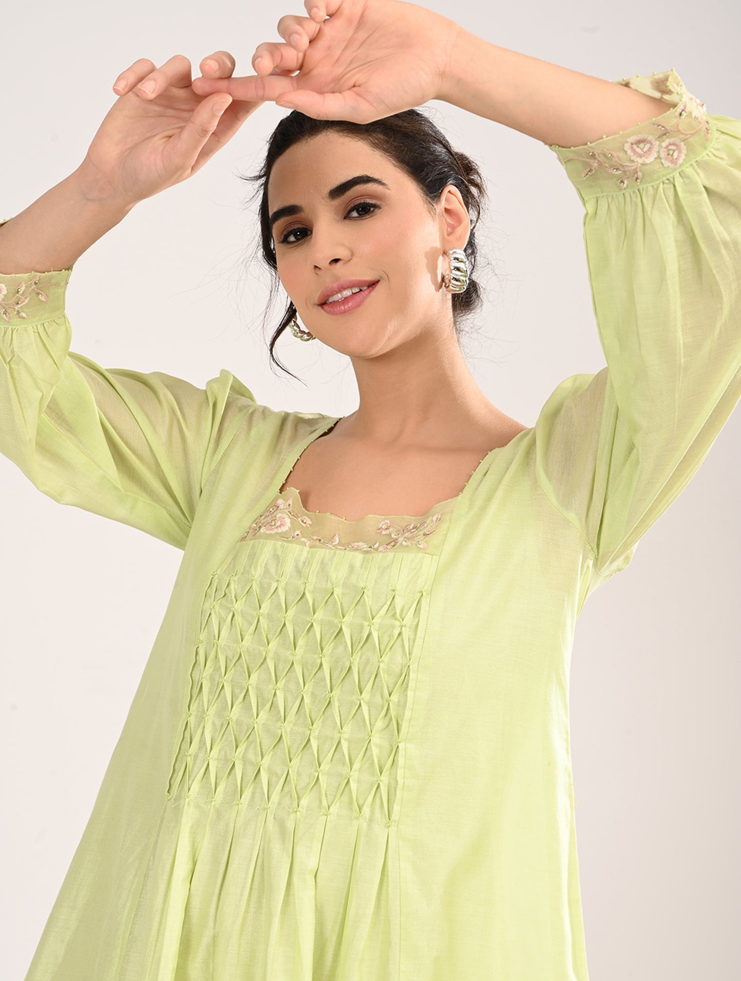 Mint Green Embroidery Dress