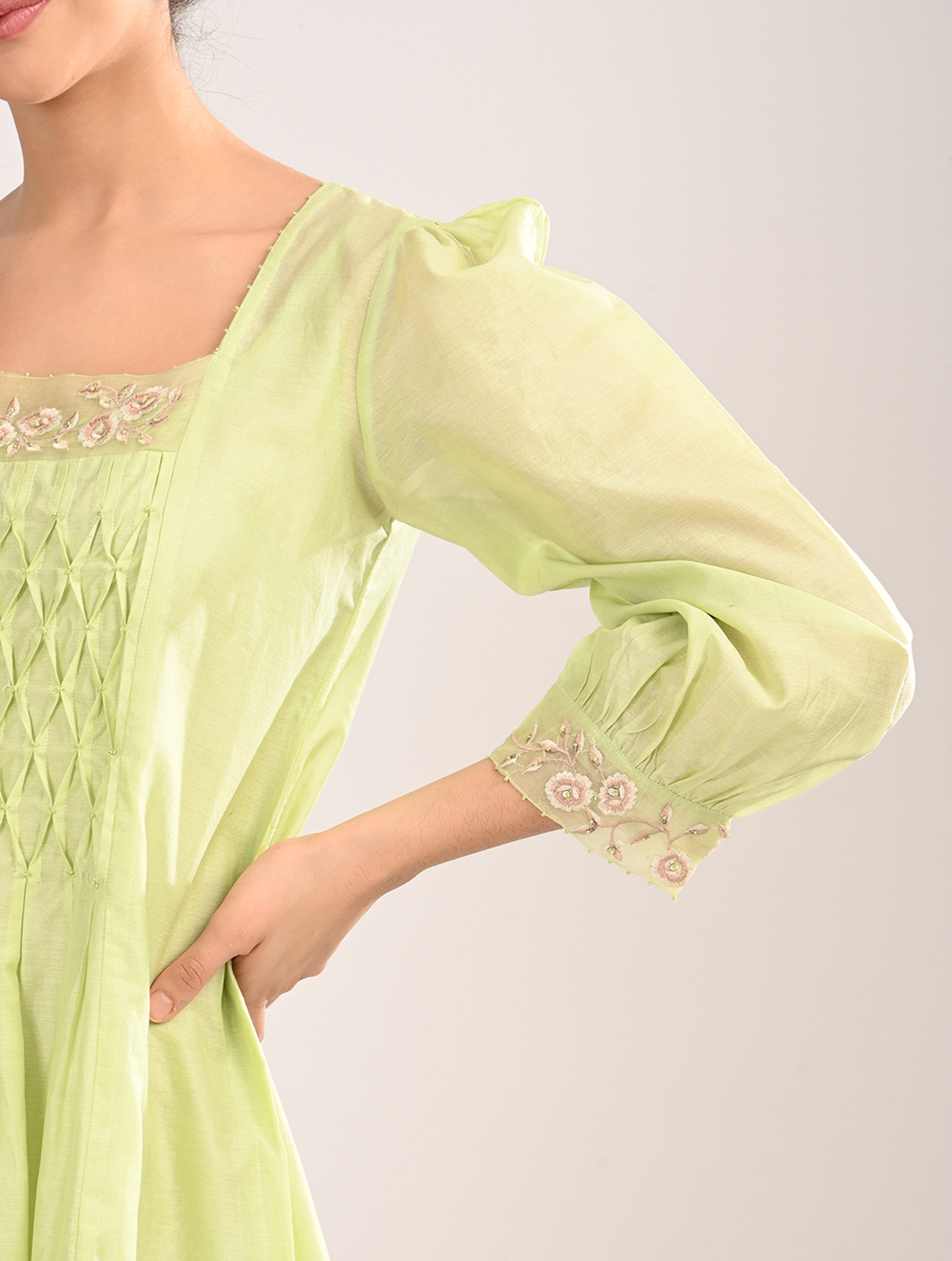 Mint Green Embroidery Dress