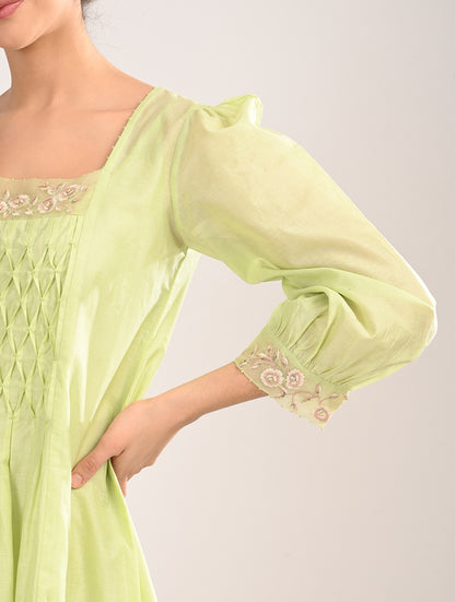 Mint Green Embroidery Dress