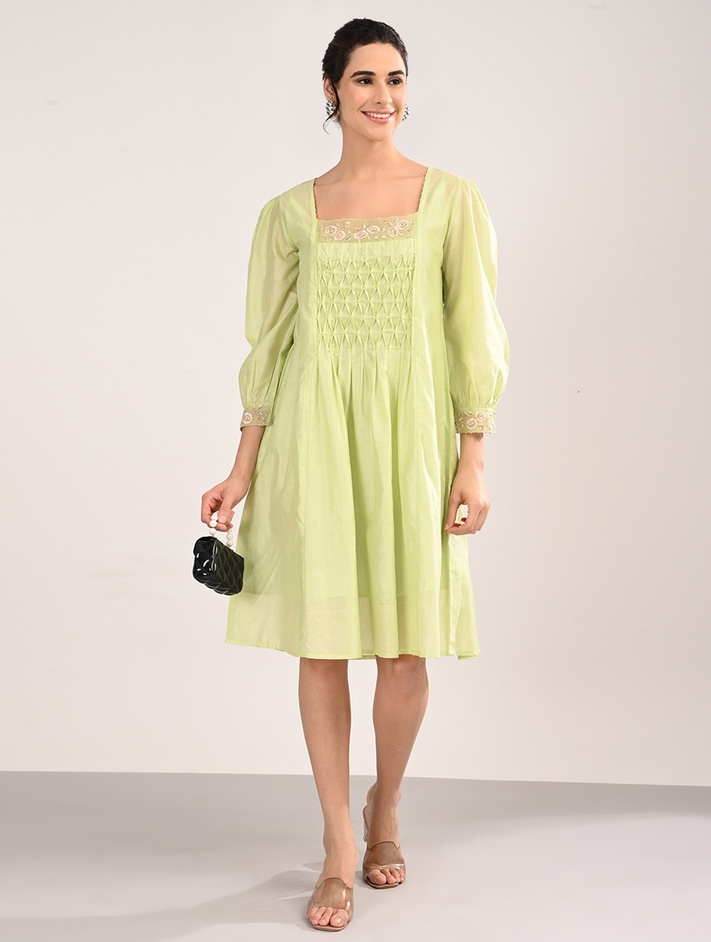 Mint Green Embroidery Dress