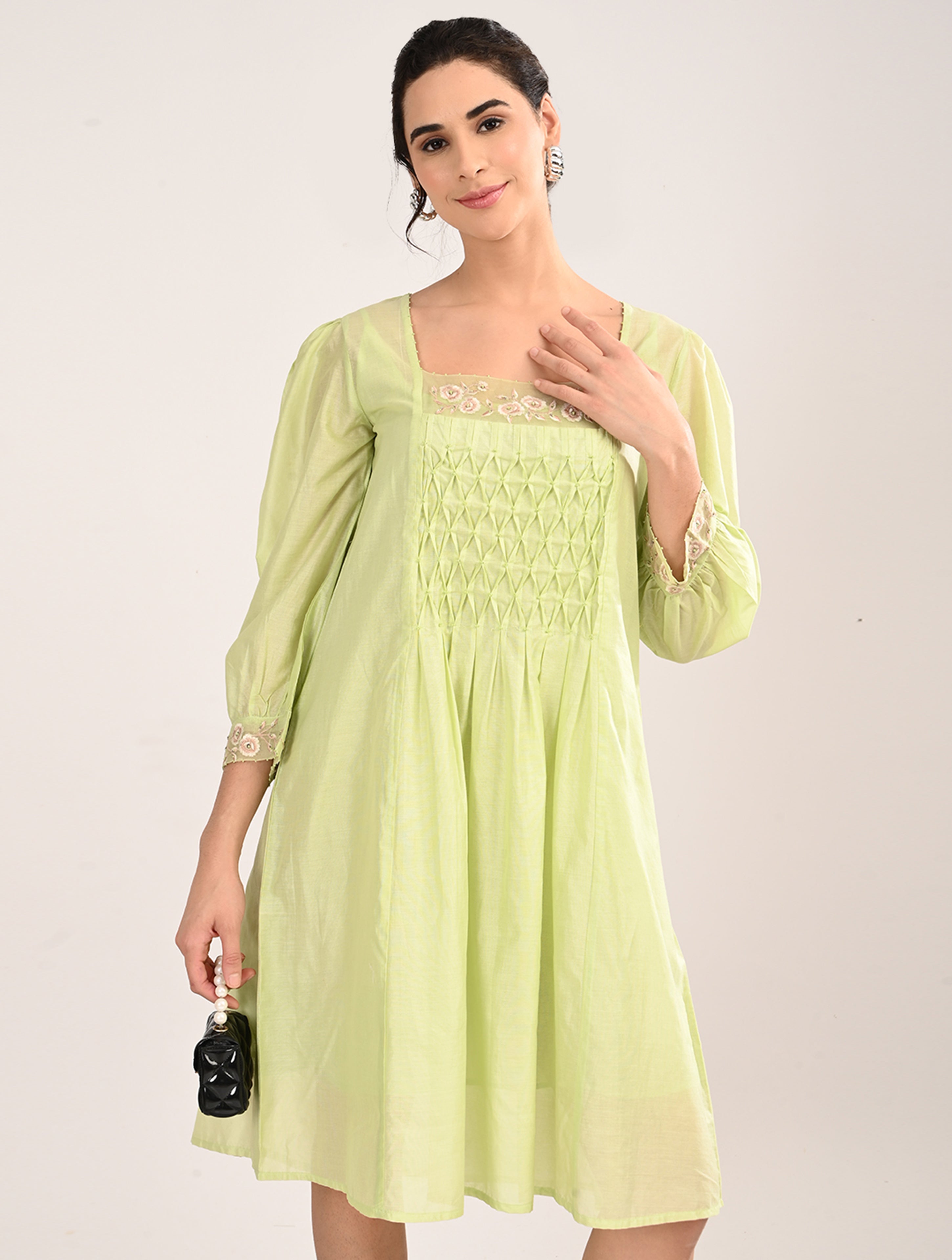 Mint Green Embroidery Dress