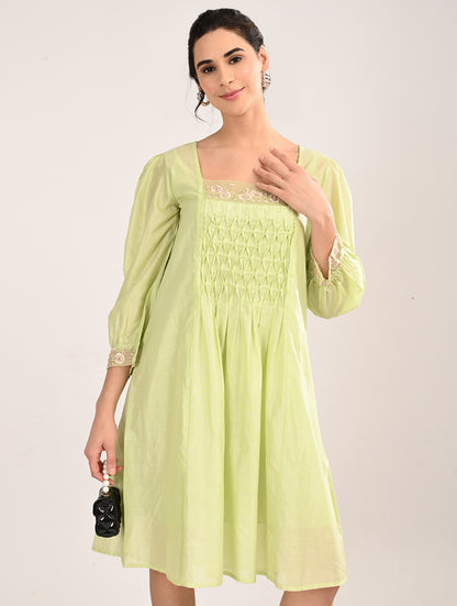 Mint Green Embroidery Dress