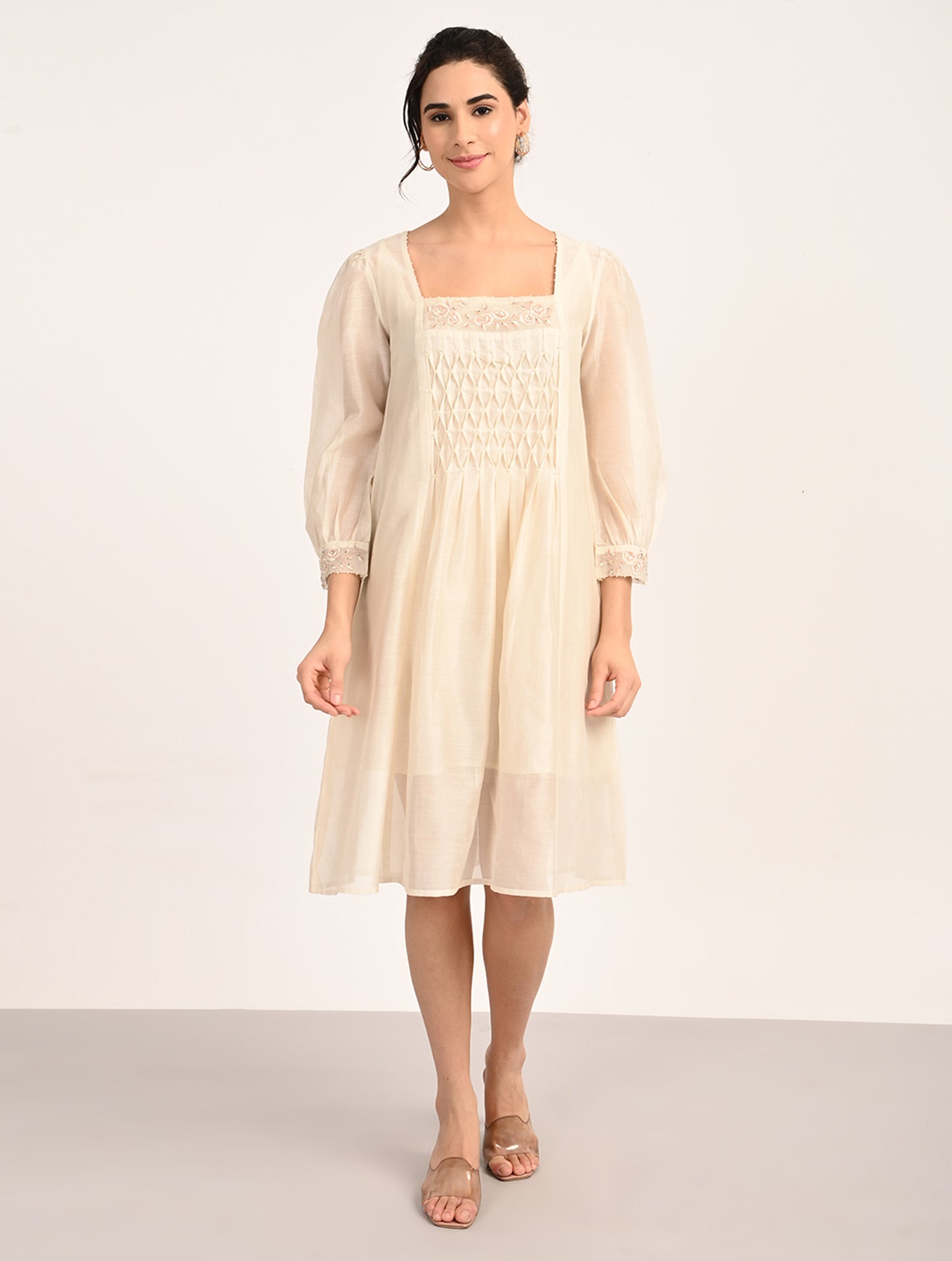 Ivory Embroidery Dress