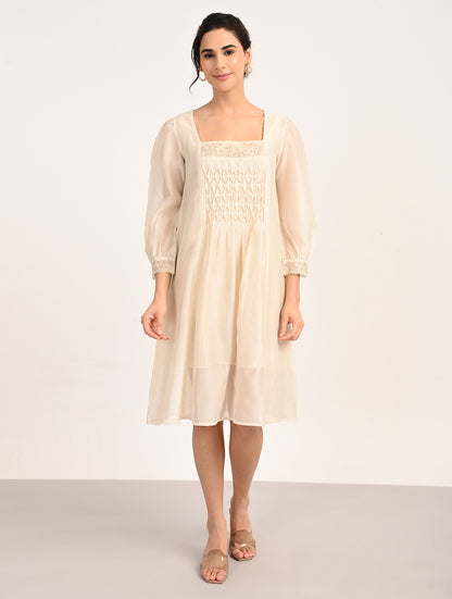 Ivory Embroidery Dress