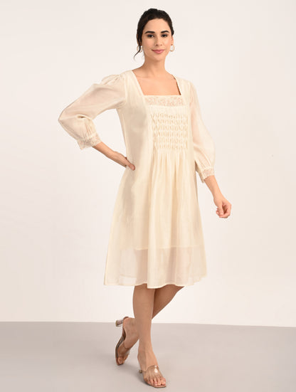 Ivory Embroidery Dress