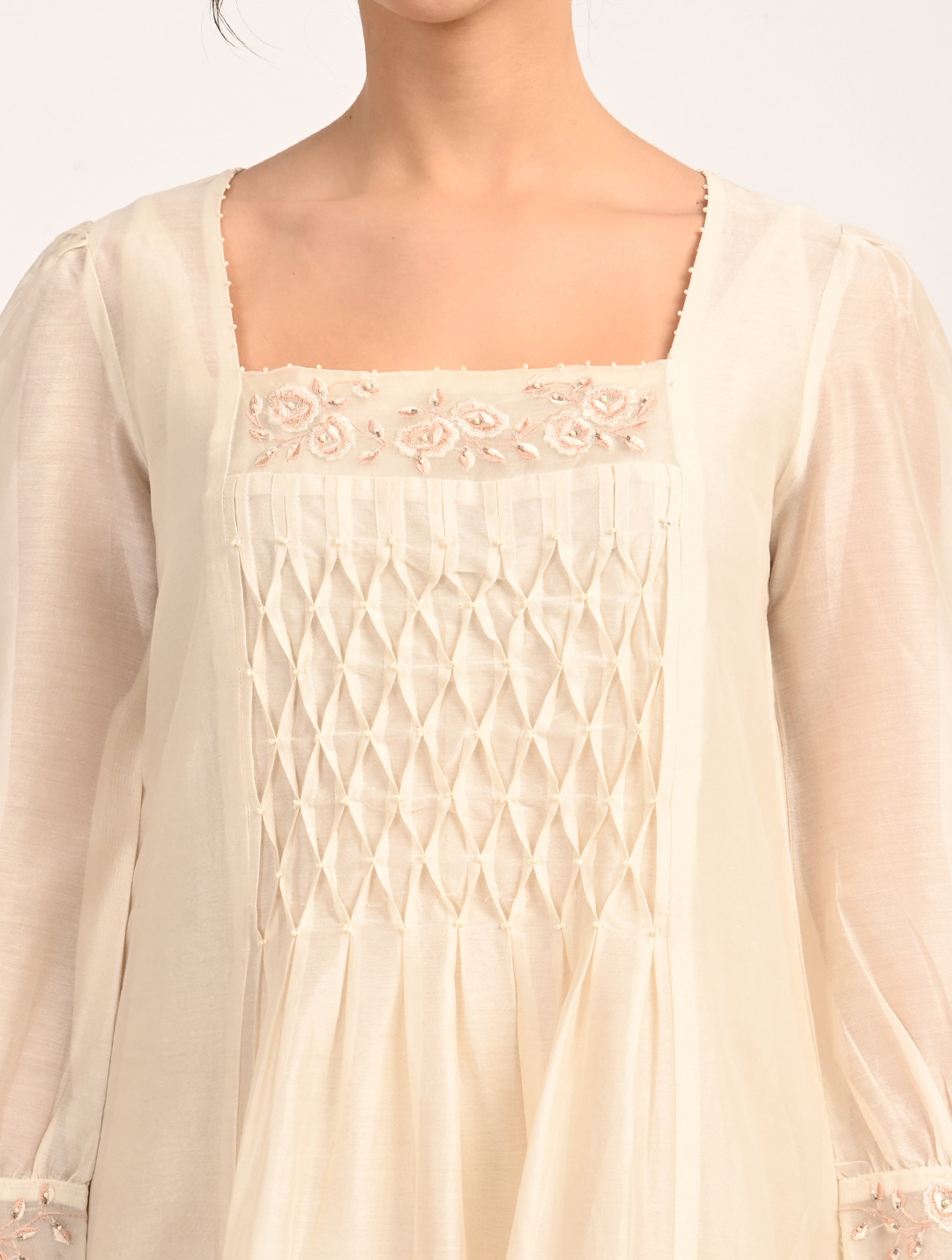 Ivory Embroidery Dress