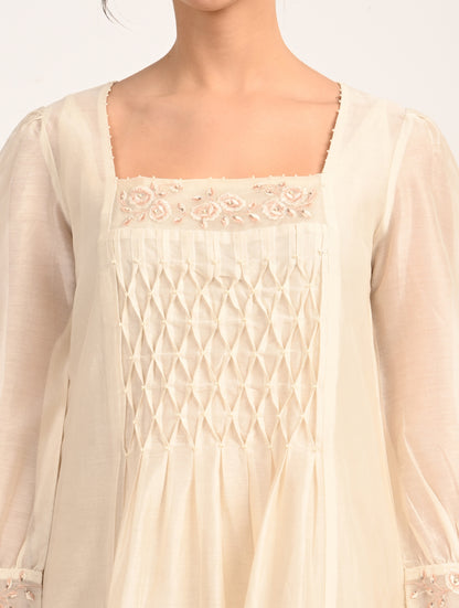 Ivory Embroidery Dress