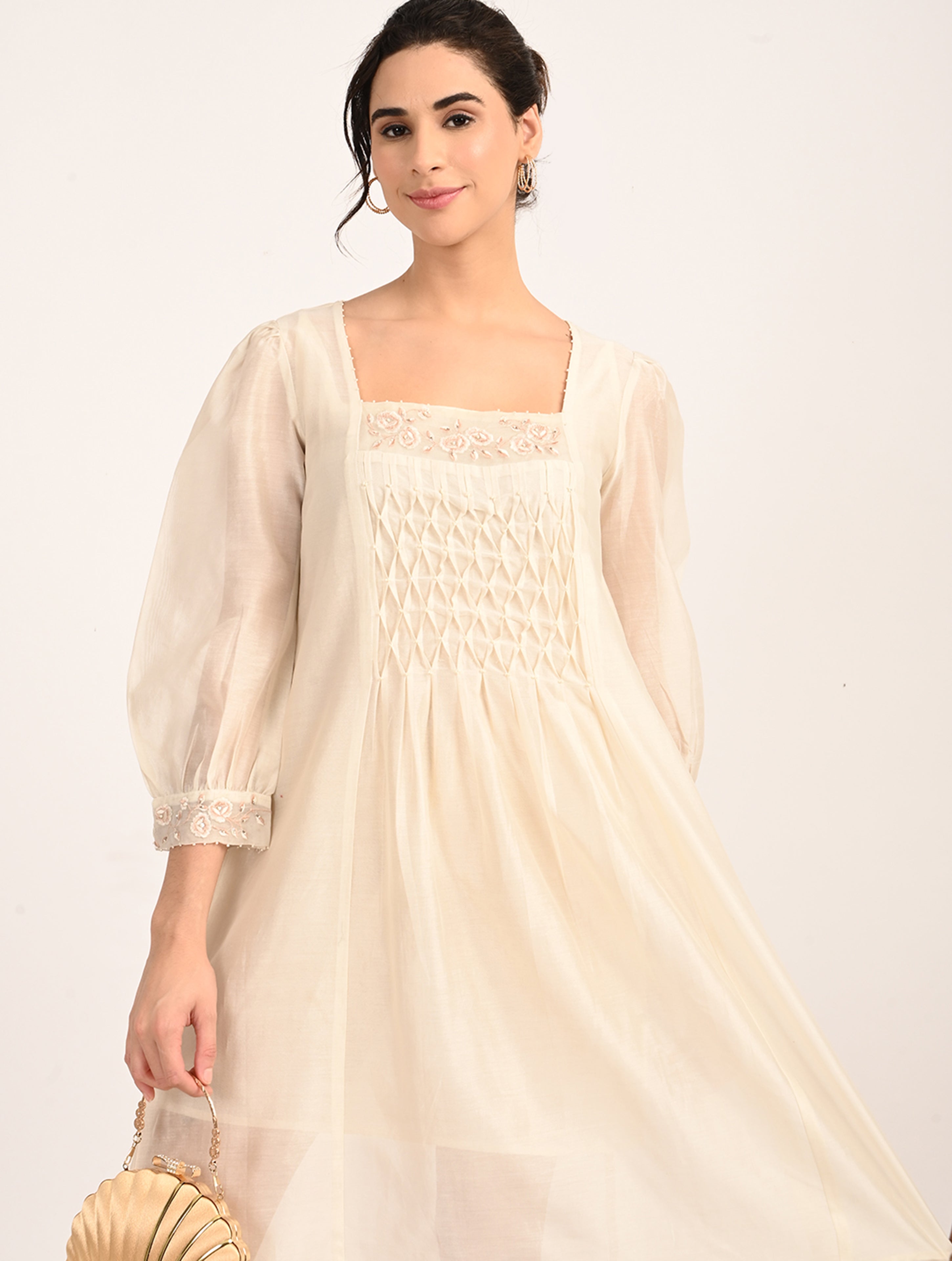 Ivory Embroidery Dress