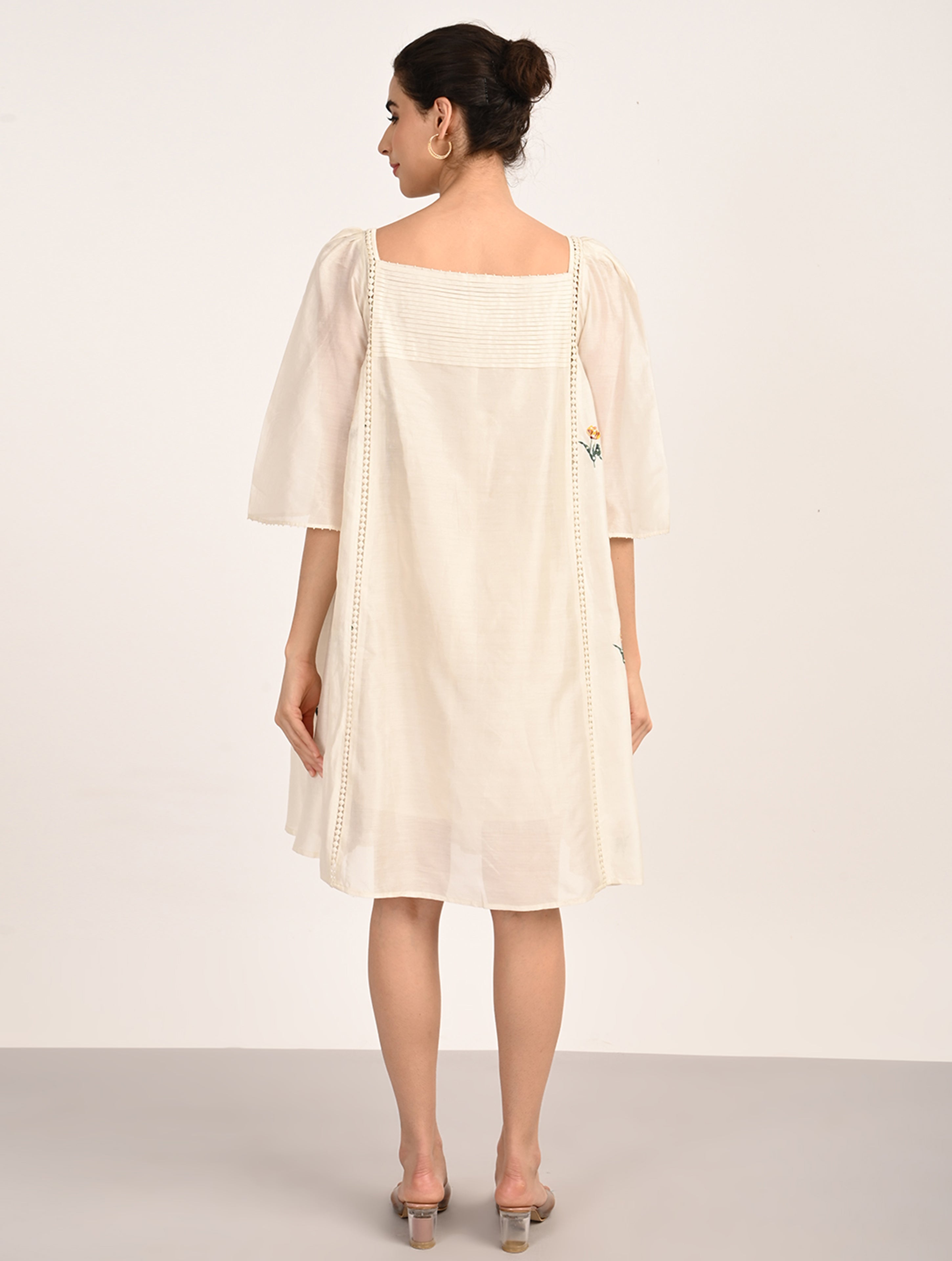 Ivory Embroidery A-Line Dress