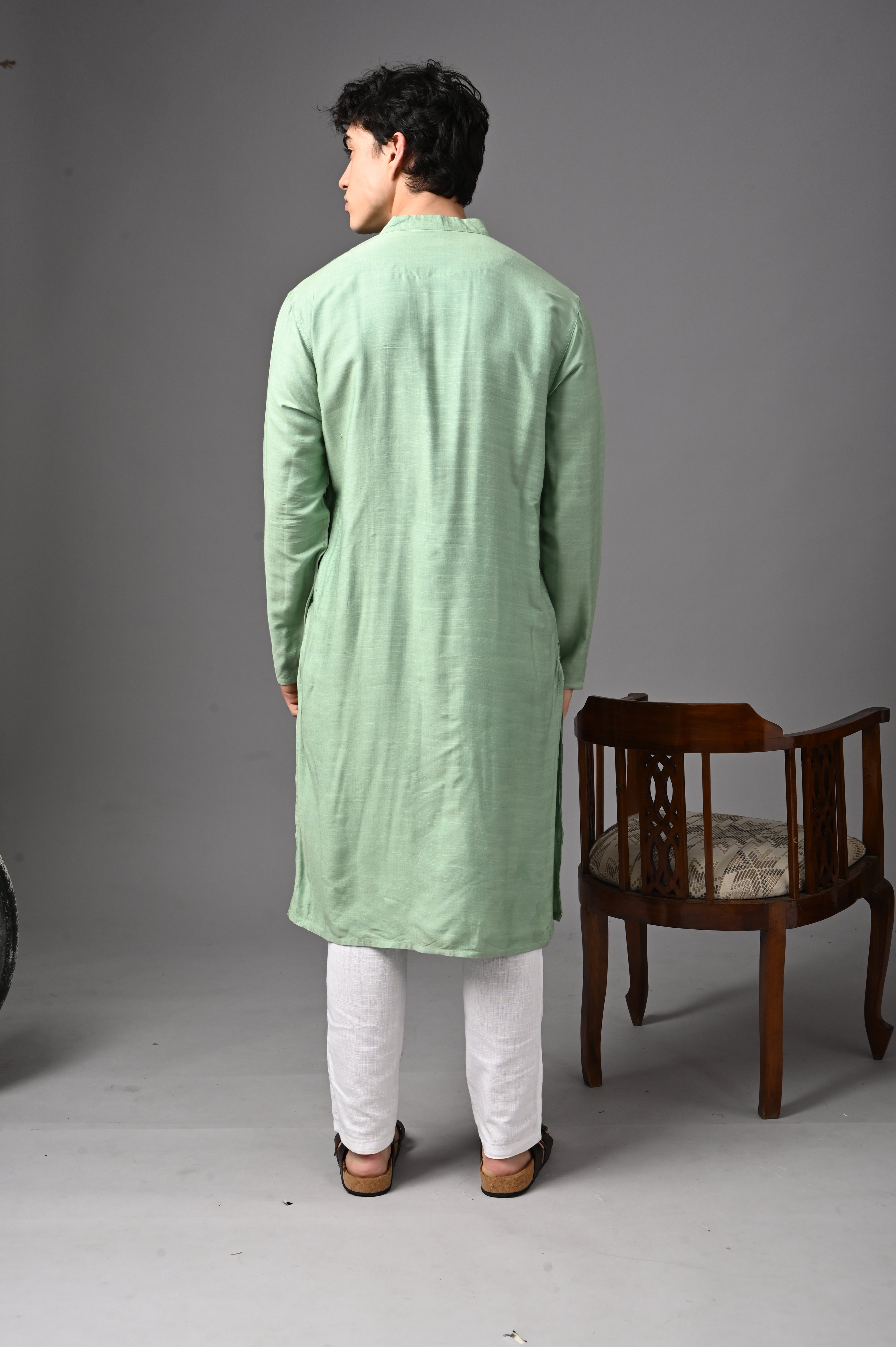 Pastel Green Textured Kurta