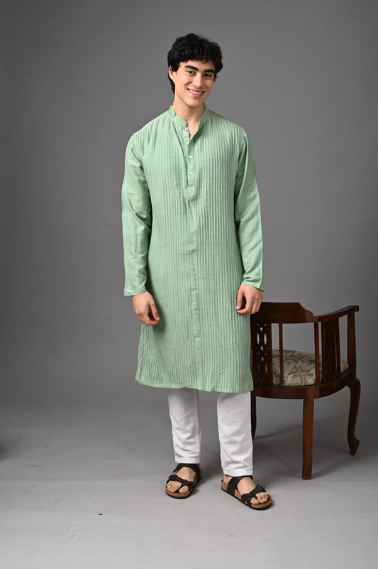 Pastel Green Textured Kurta