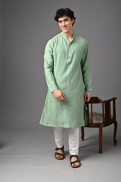 Pastel Green Textured Kurta