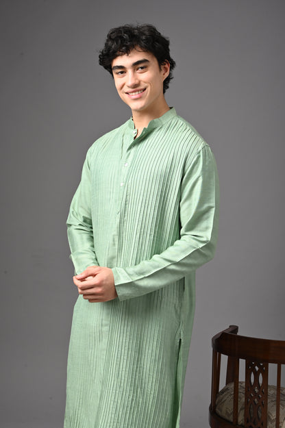 Pastel Green Textured Kurta