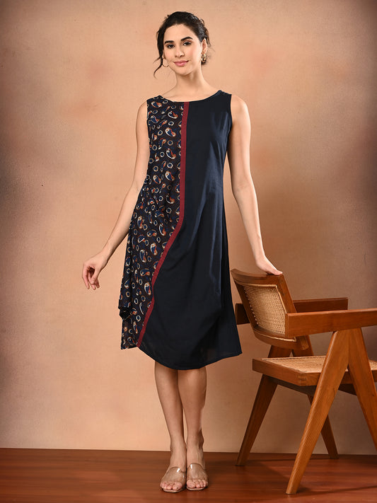 Dual Navy Midi in Handloom Cotton