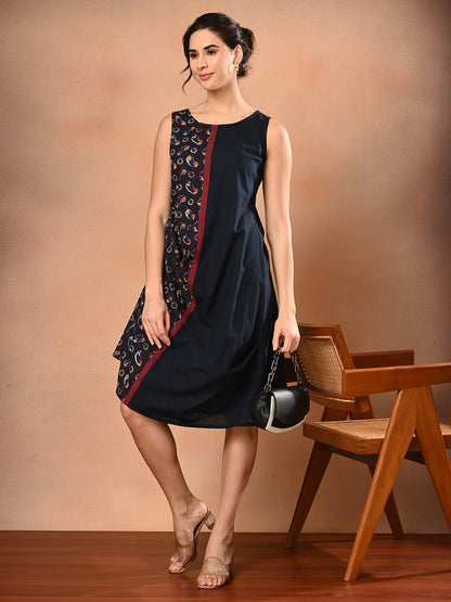 Dual Navy Midi in Handloom Cotton