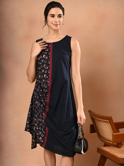 Dual Navy Midi in Handloom Cotton